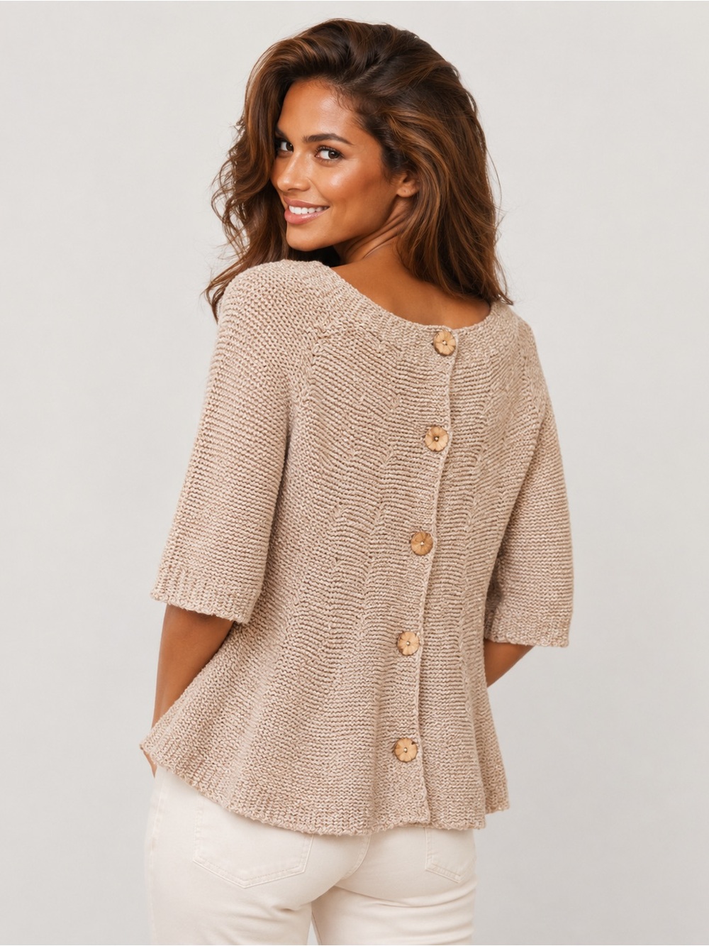 MANOUSH Chunky Knit Wool Cardigan Boho Oversized Neutral Cozy Quiet Luxury